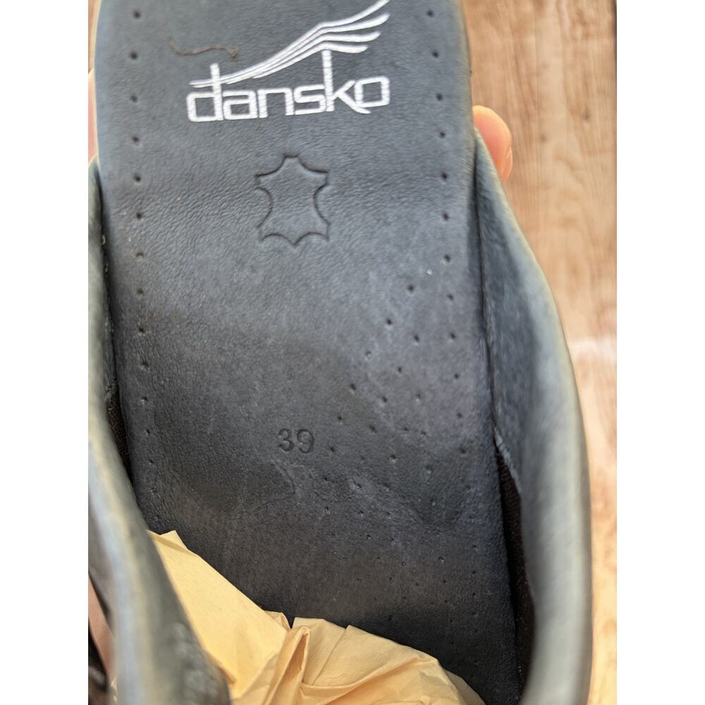 DANSKO LEANNE WOMENS BLACK LEATHER CLOG MULE TASSEL STRAP SIZE 8.5-9 - Picture 8 of 11